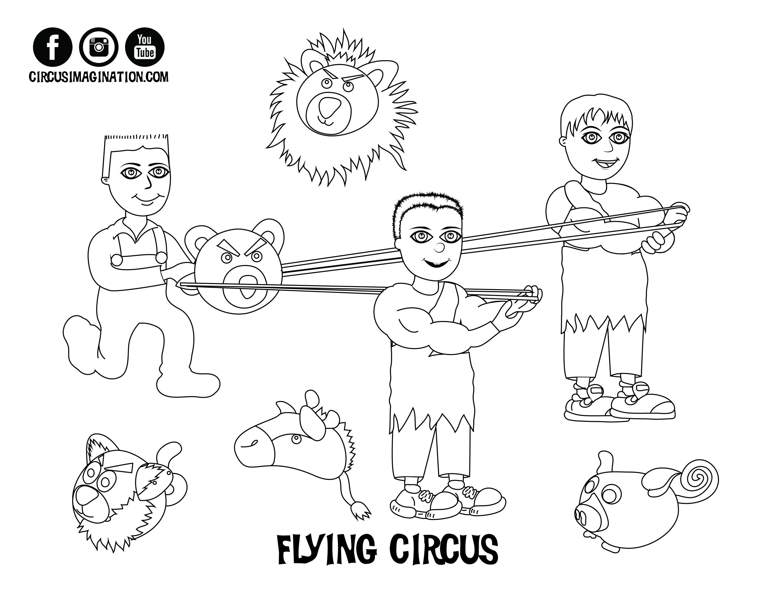 Personalized Circus Printable Coloring Books